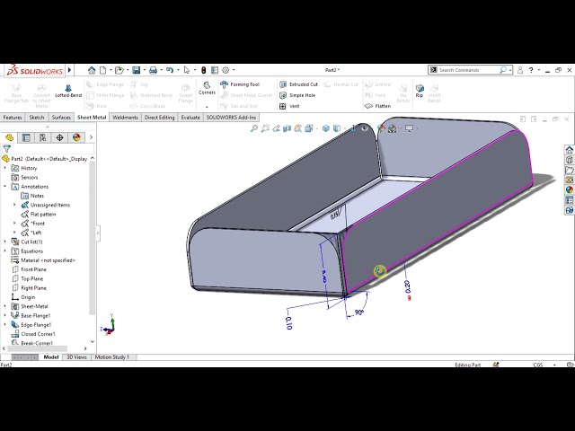 فیلم آموزشی: ✅ گوشه ورق فلزی Solidworks با زیرنویس فارسی