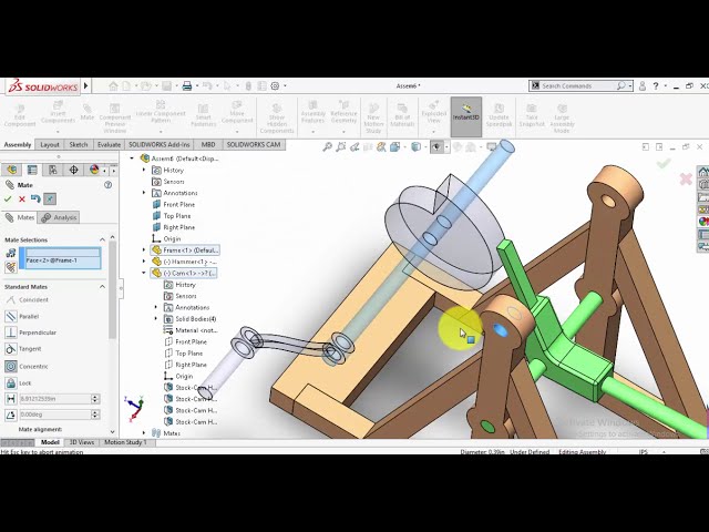 فیلم آموزشی: آموزش مونتاژ Solidworks - چکش بادامک