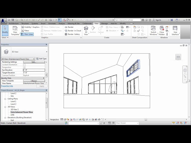 فیلم آموزشی: ایجاد نمای داخلی سه بعدی در Revit Architecture با زیرنویس فارسی