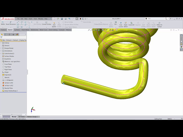 فیلم آموزشی: آموزش SOLIDWORKS: تعیین طول یک سیم خم شده با استفاده از تکنیک فیبر خنثی با زیرنویس فارسی