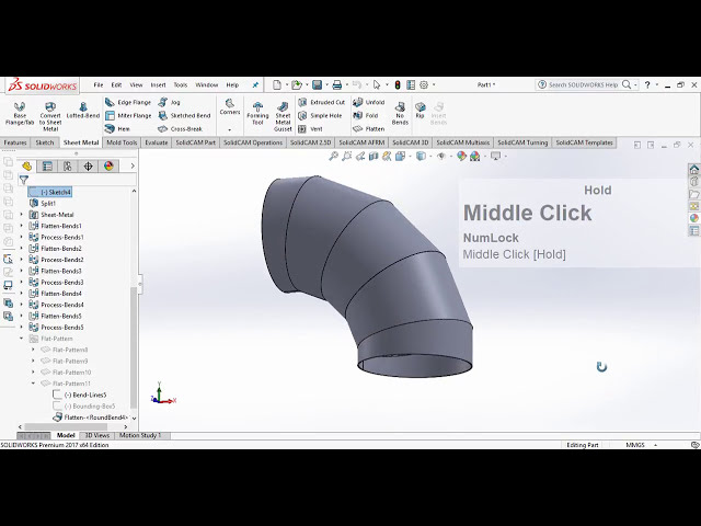 فیلم آموزشی: زانویی فولادی توسعه یافته (خم میتر) الگوی مسطح در ورق فلزی SolidWorks