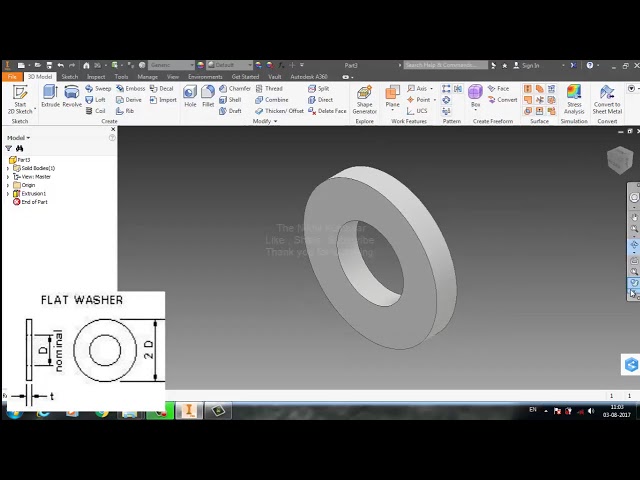 فیلم آموزشی: ایجاد واشر در آموزش Autodesk Inventor 2017