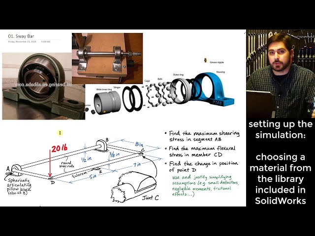 فیلم آموزشی: Swaybar Mechanism SolidWorks Simulation | بدون نفوذ اتصالات تماس | استرس و انحرافات با زیرنویس فارسی