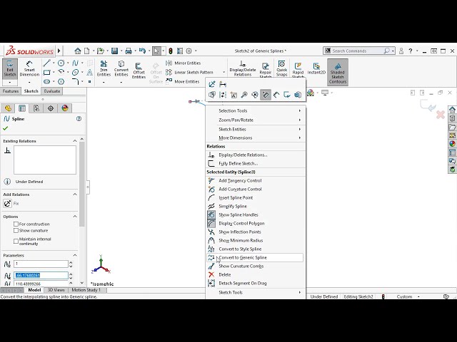 فیلم آموزشی: آموزش SOLIDWORKS 2019 - Generic Splines با زیرنویس فارسی