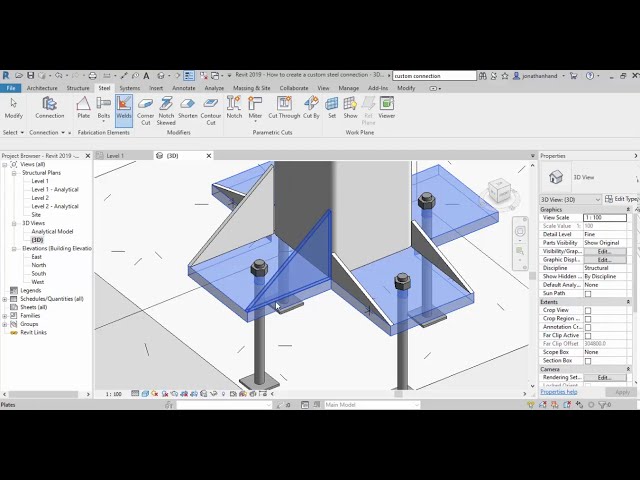 فیلم آموزشی: Revit 2019 چگونه یک اتصال فولادی سفارشی ایجاد کنیم با زیرنویس فارسی