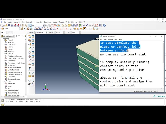 فیلم آموزشی: آموزش یافتن خودکار تماس های سطحی ABAQUS