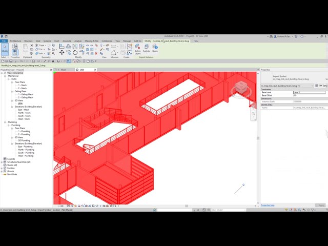 فیلم آموزشی: REVIT MEP 2020 - آموزش گام به گام 8 - نحوه وارد کردن CAD در REVIT با زیرنویس فارسی