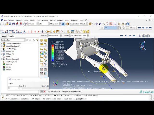 فیلم آموزشی: آموزش آباکوس | Multi-Body Dynamics (MBD) | مکانیزم مونتاژ سطل بولدوزر | 16-19