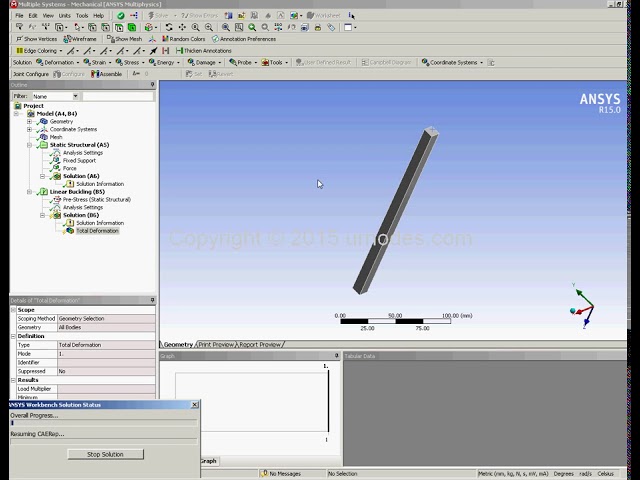 فیلم آموزشی: آموزش میز کار Ansys - تجزیه و تحلیل استاتیک ساختاری و کمانش خطی