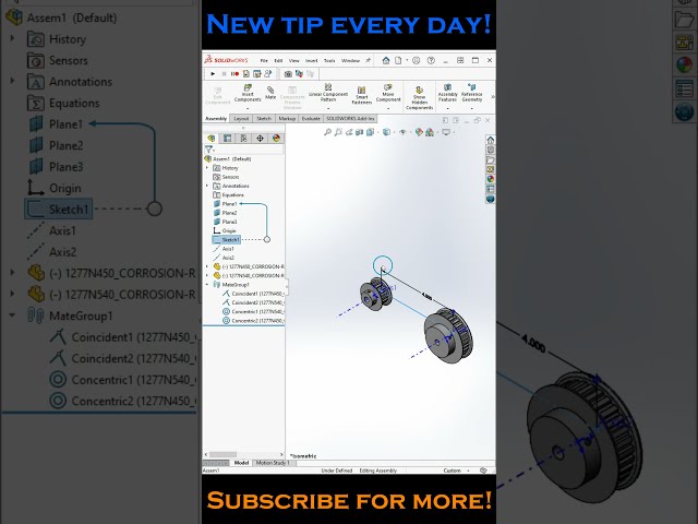 فیلم آموزشی: میت های مونتاژی با طرح Solidworks Sketch Driven - نکته روز شماره 28 با زیرنویس فارسی