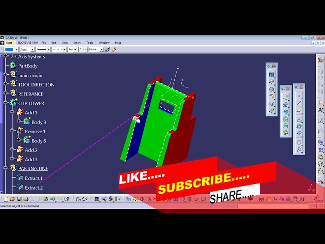 فیلم آموزشی: CATIA V5 PLASTIC FETURE-CLIP TOWER