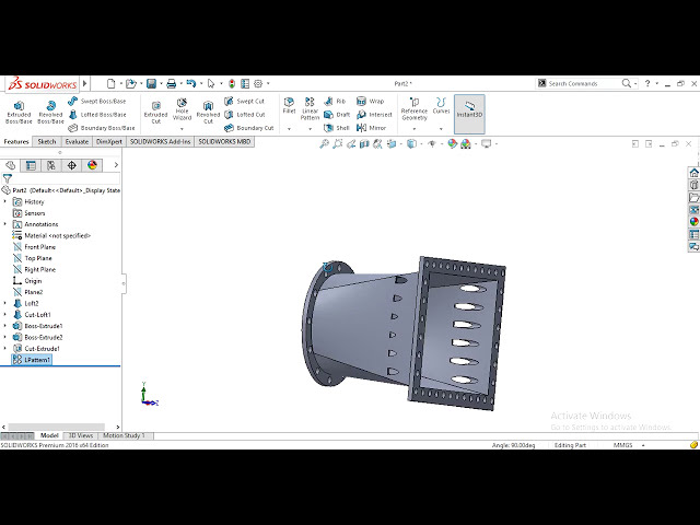 فیلم آموزشی: آموزش SolidWorks برای Lofted Boss and Cut with Voice Narration, Cross Flow Turbine inlet duct با زیرنویس فارسی