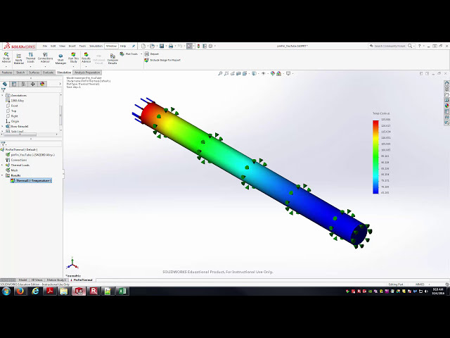 فیلم آموزشی: SolidWorks - توزیع دمای باله پین با زیرنویس فارسی