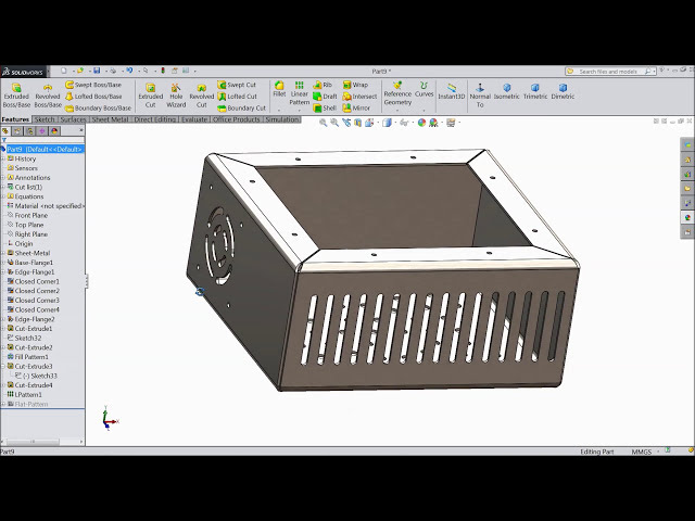 فیلم آموزشی: ساخت جعبه منبع تغذیه در SolidWorks با زیرنویس فارسی