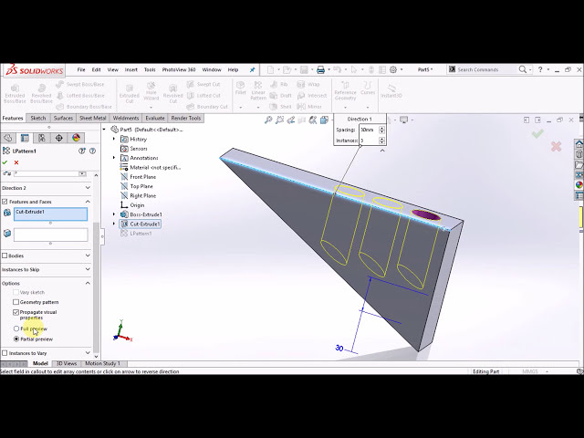 فیلم آموزشی: آموزش Solidworks #3 | الگوی خطی به صورت سه بعدی با زیرنویس فارسی