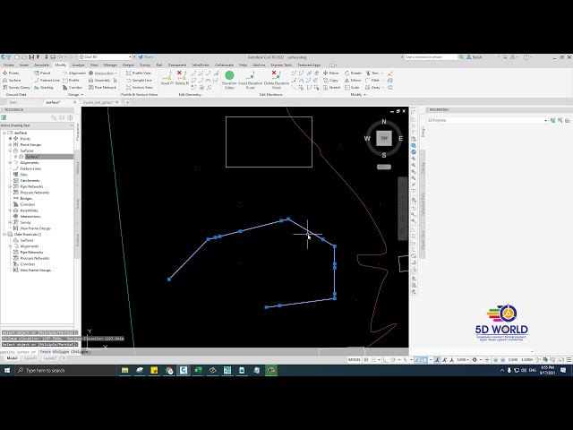 فیلم آموزشی: نحوه اضافه کردن ارتفاع رأس چند خطی از سطح در Autocad civil 3D