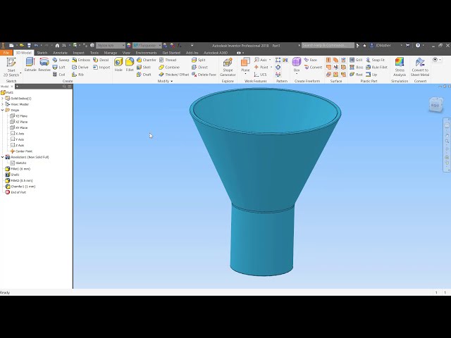 فیلم آموزشی: Autodesk Inventor - A Simple Funnel با زیرنویس فارسی