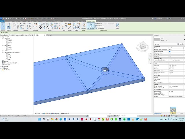 فیلم آموزشی: چیزهای جدید در Revit 2023 - خطوط تاشو و تقسیم برای کف با زیرنویس فارسی