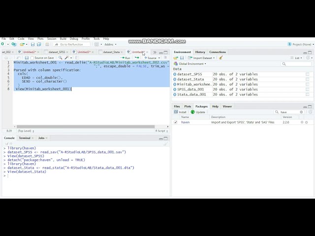 فیلم آموزشی: وارد کردن داده ها از SPSS، Stata و Minitab به RStudio | بسته پناهگاه با زیرنویس فارسی