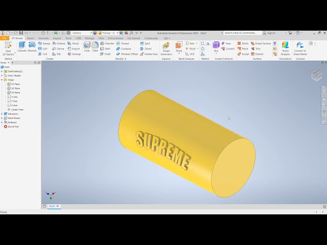 فیلم آموزشی: Autodesk Inventor 2020: 7: 3D Emboss با زیرنویس فارسی