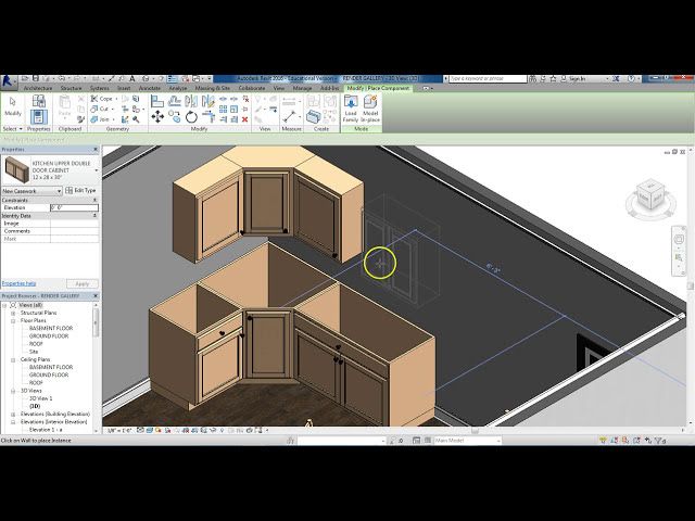 فیلم آموزشی: REVIT FAMILY CREATION - کابینت رویی آشپزخانه به دو درب تغییر یافته است با زیرنویس فارسی