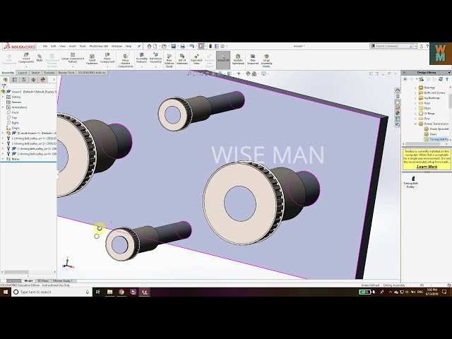 فیلم آموزشی: آموزش پیشرفته SOLIDWORKS - مکانیزم قرقره های چندگانه با زیرنویس فارسی