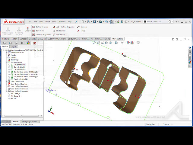 فیلم آموزشی: ساخت برنامه وایر کات با SOLIDWORKS + DCAMCUT با زیرنویس تایلندی