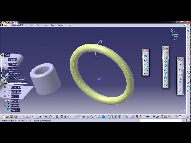 فیلم آموزشی: #CATIA V5 PART DESIGN #25 سطح ضخیم و سطح بسته #catia v5 سطح ضخیم و سطح بسته