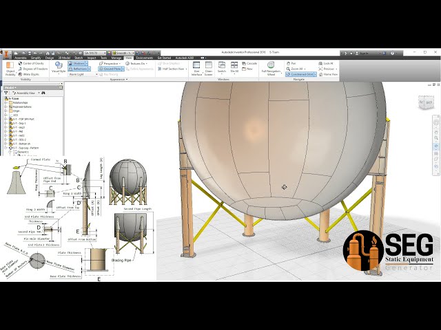 فیلم آموزشی: مدل سازی سه بعدی برای مخزن کروی توسط نرم افزار SEG بر روی Autodesk Inventor