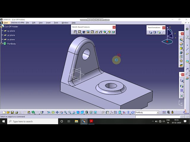 فیلم آموزشی: تمرین طراحی قطعه CATIA 1 - نگهدارنده برش