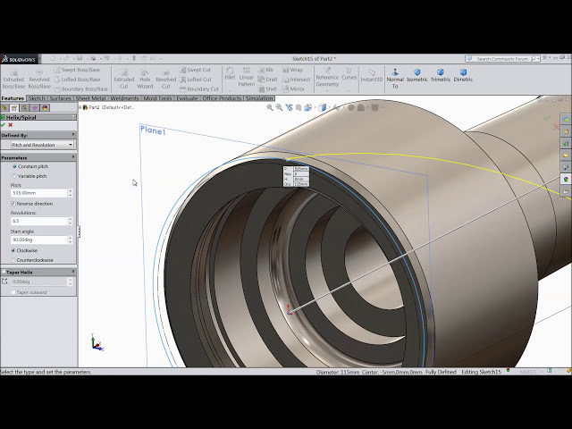 فیلم آموزشی: آموزش Solidworks | Sketch Lathe Live Center در Solidworks با زیرنویس فارسی