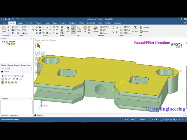 فیلم آموزشی: ANSYS Spaceclaim Tutorials - PULL Module #4 با زیرنویس فارسی