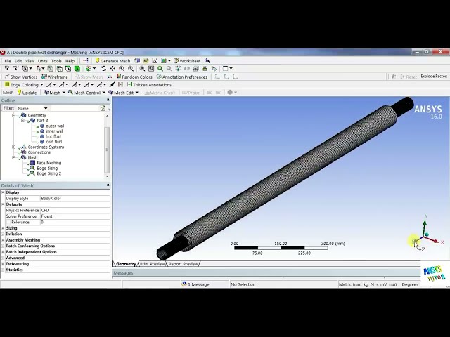 فیلم آموزشی: آموزش ANSYS: تجزیه و تحلیل CFD مبدل حرارتی جریان شمارنده دو لوله