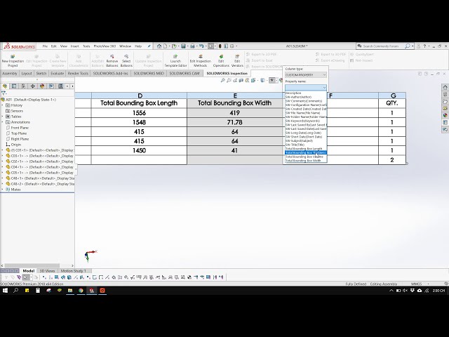 فیلم آموزشی: نمایش اندازه سهام برای BOM در Solidworks