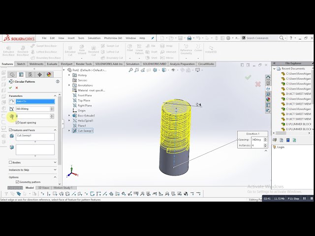 فیلم آموزشی: نحوه طراحی یک نخ Multi Start در Solidworks