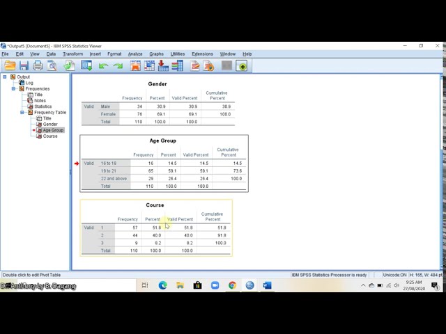 فیلم آموزشی: فرکانس و درصد نمایه پاسخگو را در SPSS دریافت کنید با زیرنویس فارسی