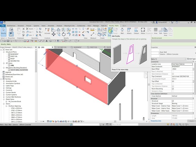 فیلم آموزشی: ساختار REVIT 2023: درس 11 - ایجاد دیوارهای سازه ای با دهانه با زیرنویس فارسی