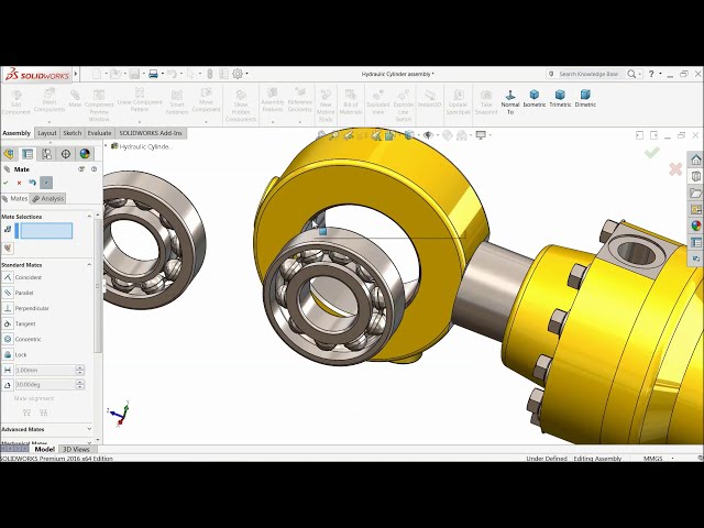 فیلم آموزشی: آموزش Solidworks طراحی مونتاژ سیلندر هیدرولیک قسمت 3