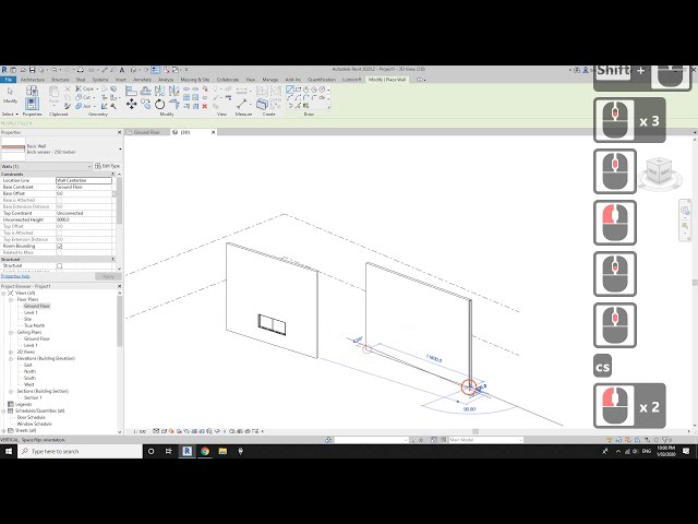 فیلم آموزشی: نکته Revit - دیوار پرده ای را با دیوار میزبان در نمای سه بعدی تراز کنید