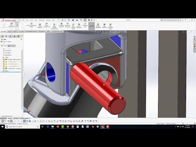 فیلم آموزشی: آموزش E5 SolidWorks 2019 Assembly Basics 1 با زیرنویس فارسی