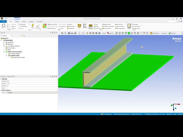 فیلم آموزشی: به‌روزرسانی ساختارهای Ansys 2021 R2 - Meshing: Automatic Thin Sweep (بخش 2 از 4) با زیرنویس فارسی