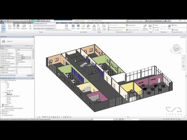 فیلم آموزشی: آموزش Revit EN - درس 14.1 نمایش سه بعدی پیش فرض [CADACH.PL]