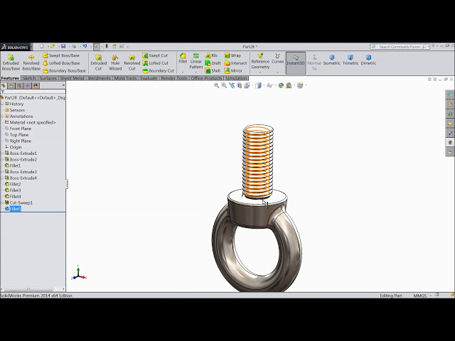 فیلم آموزشی: آموزش Solidworks | Sketch Eye Bolt در Solidworks با زیرنویس فارسی