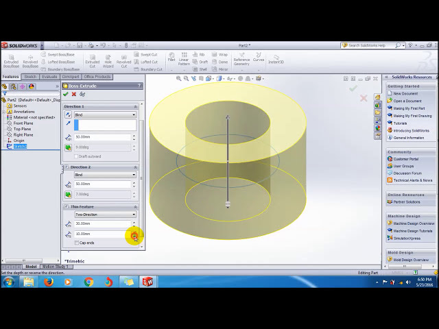 فیلم آموزشی: آموزش SolidWorks Extrude Boss Thin Feature | آموزش ویدیویی SolidWorks برای مبتدیان با زیرنویس فارسی