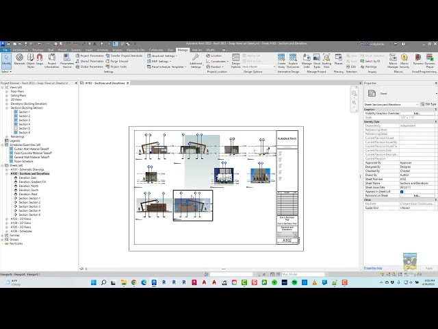 فیلم آموزشی: چیزهای جدید در Revit 2023 - تعویض نماها در Sheets با زیرنویس فارسی