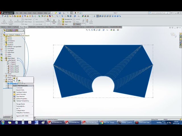 فیلم آموزشی: الگوی مسطح قیف های فولادی توسعه یافته در ورق فلزی Solidworks