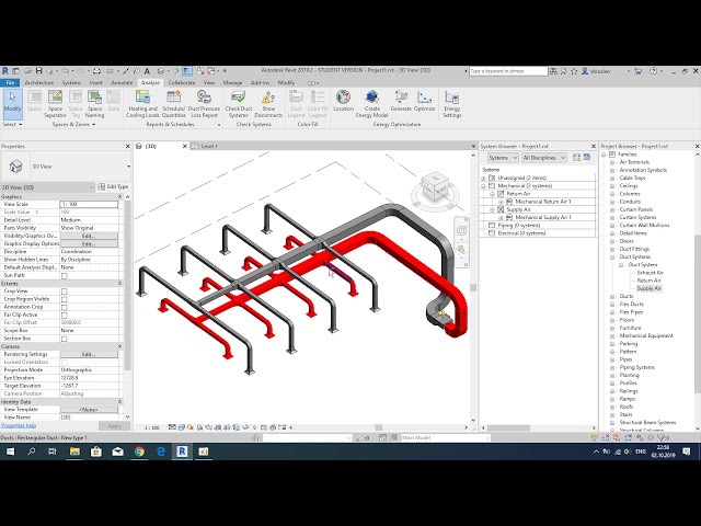 فیلم آموزشی: Revit MEP| درس 3. سیستم بازگشت، مجرای افسانه با زیرنویس فارسی