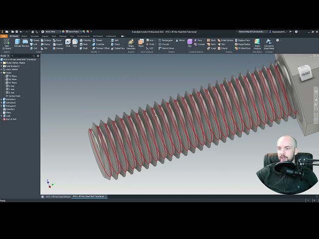 فیلم آموزشی: نحوه رسم نخ (فرمان سیم پیچ) | Autodesk Inventor 2022 | تمرین 19 | آموزش متوسط با زیرنویس فارسی