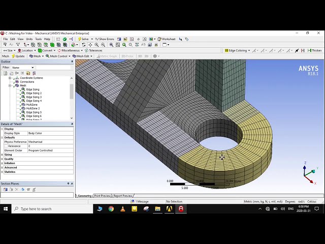 فیلم آموزشی: نحوه به دست آوردن مش بندی ساختاری شش وجهی در ANSYS | تکنیک های ساختاربندی مش را بیاموزید با زیرنویس فارسی