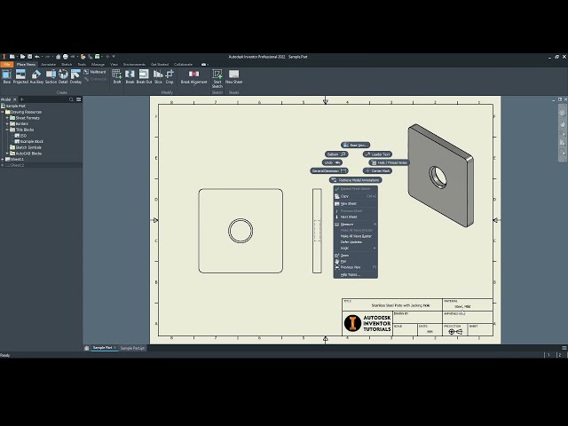 فیلم آموزشی: نحوه ایجاد یک الگوی طراحی دو بعدی سفارشی | Autodesk Inventor 2022 با زیرنویس فارسی